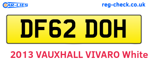DF62DOH are the vehicle registration plates.