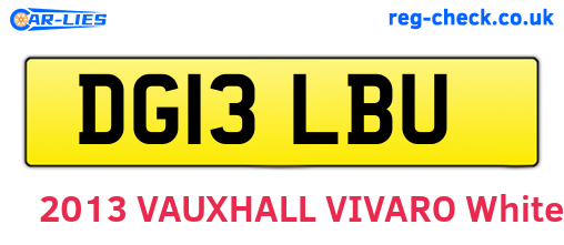 DG13LBU are the vehicle registration plates.