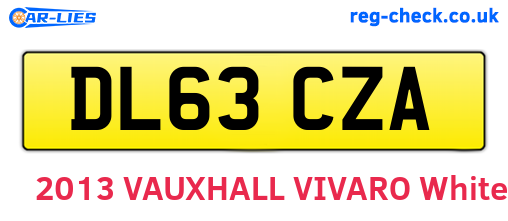DL63CZA are the vehicle registration plates.