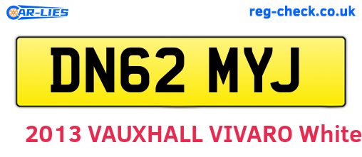 DN62MYJ are the vehicle registration plates.
