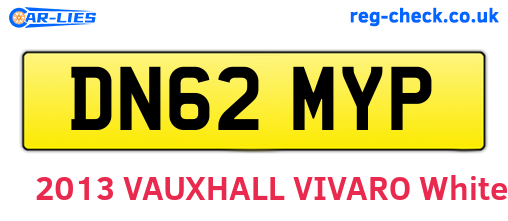 DN62MYP are the vehicle registration plates.