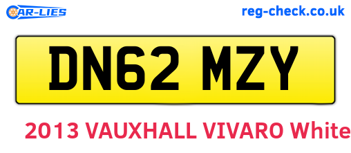 DN62MZY are the vehicle registration plates.