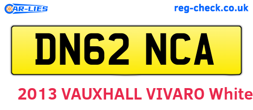 DN62NCA are the vehicle registration plates.