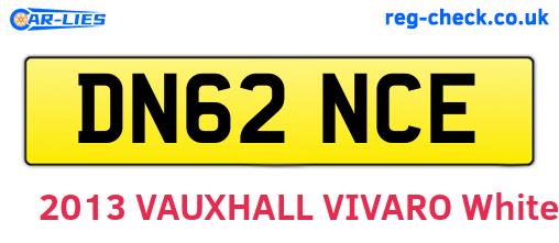 DN62NCE are the vehicle registration plates.