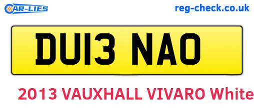 DU13NAO are the vehicle registration plates.