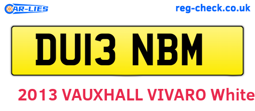 DU13NBM are the vehicle registration plates.