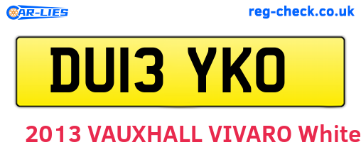 DU13YKO are the vehicle registration plates.