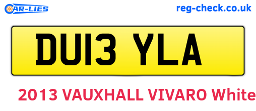 DU13YLA are the vehicle registration plates.