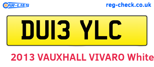 DU13YLC are the vehicle registration plates.