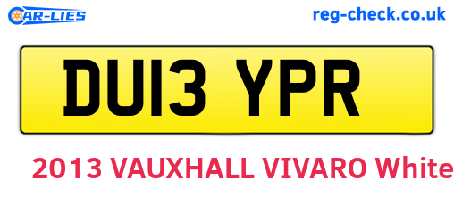 DU13YPR are the vehicle registration plates.