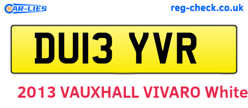 DU13YVR are the vehicle registration plates.