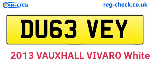 DU63VEY are the vehicle registration plates.