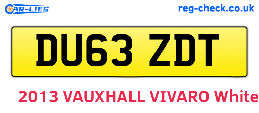 DU63ZDT are the vehicle registration plates.