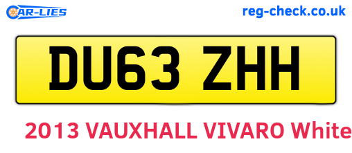 DU63ZHH are the vehicle registration plates.