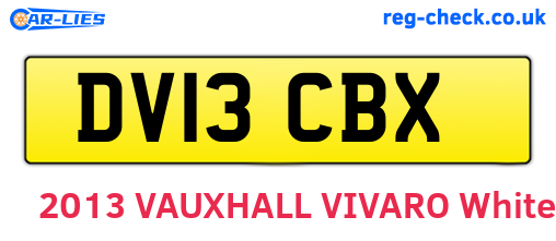 DV13CBX are the vehicle registration plates.