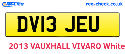 DV13JEU are the vehicle registration plates.