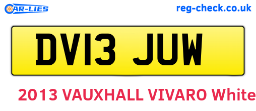 DV13JUW are the vehicle registration plates.