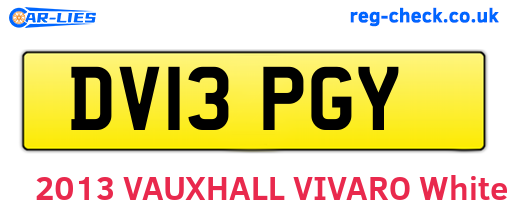 DV13PGY are the vehicle registration plates.