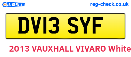 DV13SYF are the vehicle registration plates.
