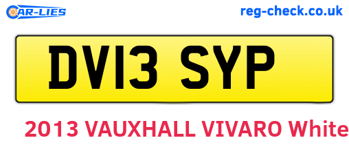 DV13SYP are the vehicle registration plates.
