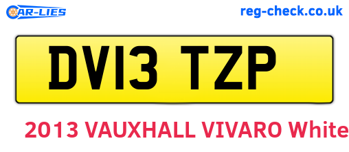 DV13TZP are the vehicle registration plates.
