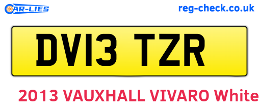 DV13TZR are the vehicle registration plates.