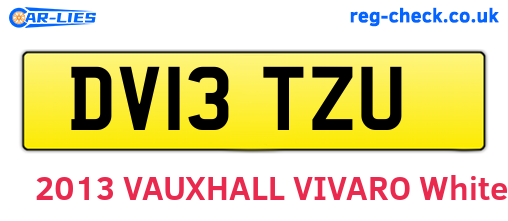 DV13TZU are the vehicle registration plates.