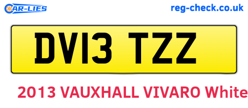 DV13TZZ are the vehicle registration plates.