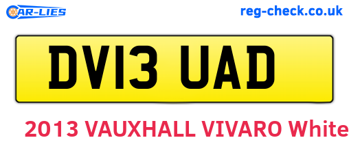 DV13UAD are the vehicle registration plates.