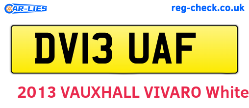 DV13UAF are the vehicle registration plates.