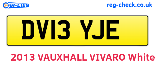 DV13YJE are the vehicle registration plates.