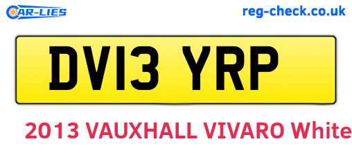DV13YRP are the vehicle registration plates.