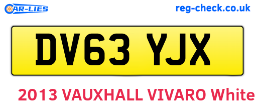 DV63YJX are the vehicle registration plates.