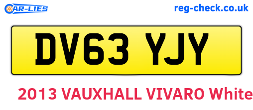 DV63YJY are the vehicle registration plates.
