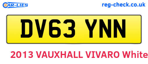 DV63YNN are the vehicle registration plates.
