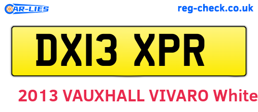 DX13XPR are the vehicle registration plates.