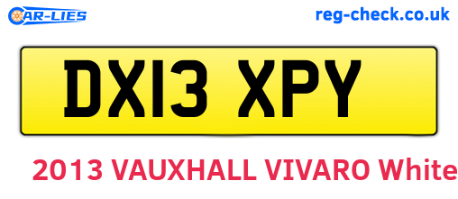 DX13XPY are the vehicle registration plates.