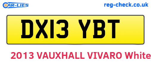 DX13YBT are the vehicle registration plates.