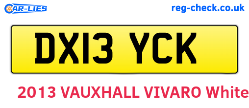 DX13YCK are the vehicle registration plates.