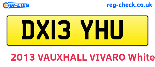 DX13YHU are the vehicle registration plates.