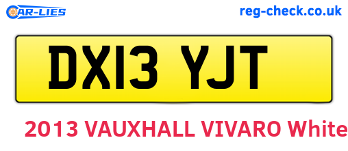 DX13YJT are the vehicle registration plates.