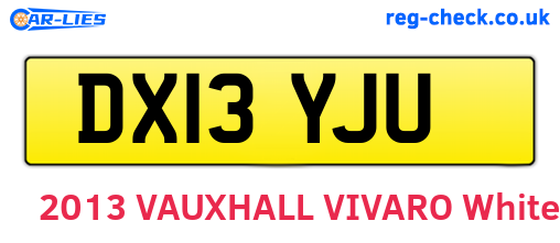 DX13YJU are the vehicle registration plates.