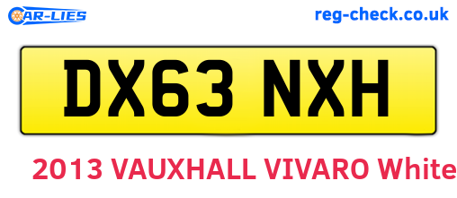 DX63NXH are the vehicle registration plates.