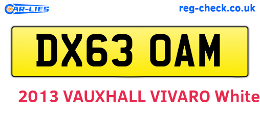 DX63OAM are the vehicle registration plates.