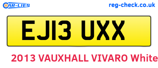EJ13UXX are the vehicle registration plates.