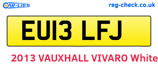 EU13LFJ are the vehicle registration plates.