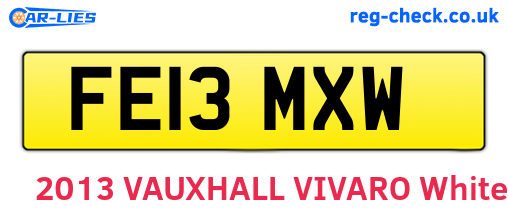 FE13MXW are the vehicle registration plates.