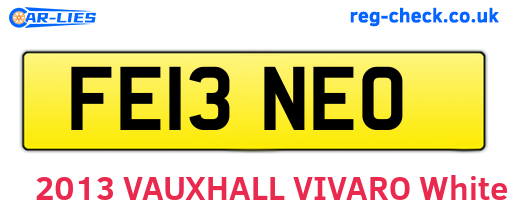 FE13NEO are the vehicle registration plates.
