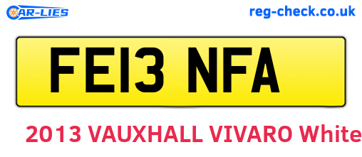FE13NFA are the vehicle registration plates.