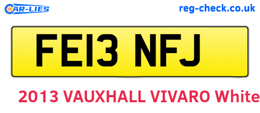 FE13NFJ are the vehicle registration plates.